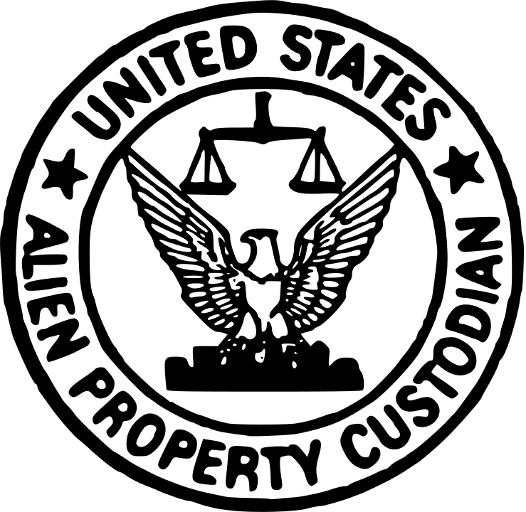 Il sigillo dell'Ufficio degli Stati Uniti per la custodia delle proprietà aliene - coscienza