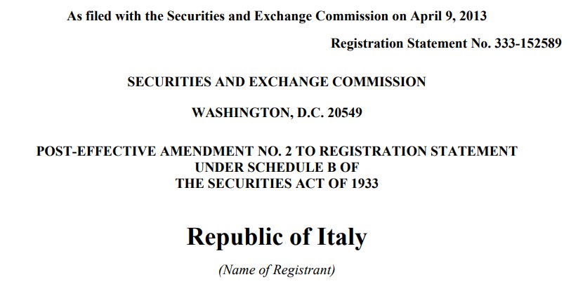 Republic of Italy 2013